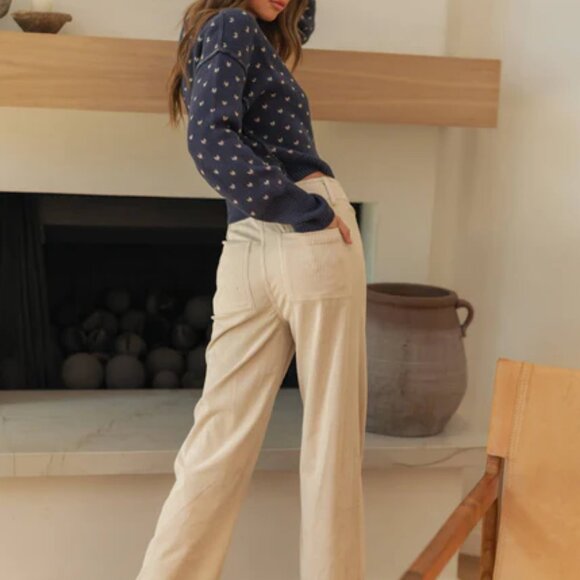 NWT Navy Patterned Cropped Sweater - Picture 5 of 8